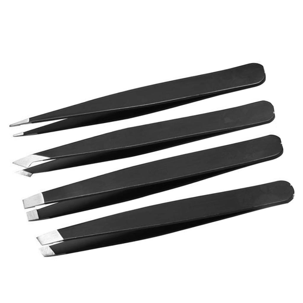 4PCS Eyebrow Tweezers Stainless Steel Professional Eyebrow Trimming Tool for Women Men