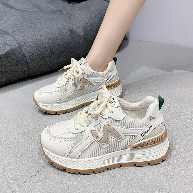 Beliebte Forrest Gump Schuhe Damen 2025 Sommer neu dünn atmungsaktiv dicksohlige Mesh-Sneaker weichsohlige erhöhende Dad-Schuhe