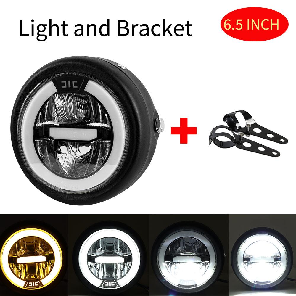 Retro Angel Eye HeadLight 6.5" Motorcycle LED Headlight 12V Headlamp For Harley Cafe Racer Bobber For Yamaha For Honda