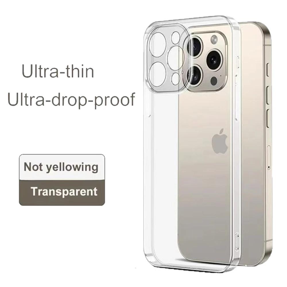 

For iPhone 16 Pro Max 15 14 13 12 11 Pro Max Transparent Shockproof Clear Case iphone 13 12 Mini X XR XS 7 8 16 Plus Black Cover For iphone 16 ProMax