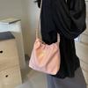 Stylish Pu Bucket Bag For Women Trendy Chain Crossbody Bag In Black Beige Pink Silver