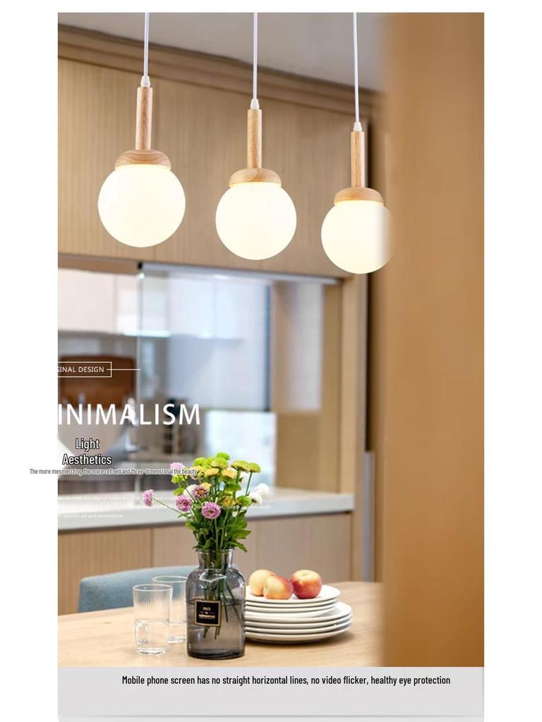 Nordic Solid Wood Spiral Staircase Chandelier for Dining Room and Mezzanine