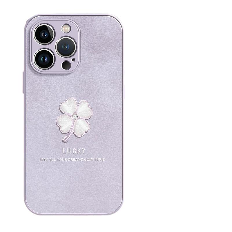 Applicable to Apple 11 mobile phone case, new women's 11 premium iphone11promax lambskin 11 four-leaf clover 11