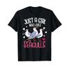 Just A Girl Who Loves Seagulls Funny Bird Seagull Lover T Shirt Vintage Washed Casual Graphic Stretched Stylish Streetwear