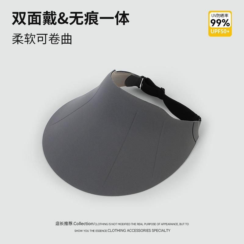 Traceless Ice Silk Hat Women's Sunscreen Sun Hat Outdoor Summer Riding UV Protection Portable Rollable Empty Top Hat