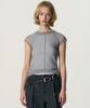 Kimjisu Veiled Mesh Shell Ss T-Shirt_Grey