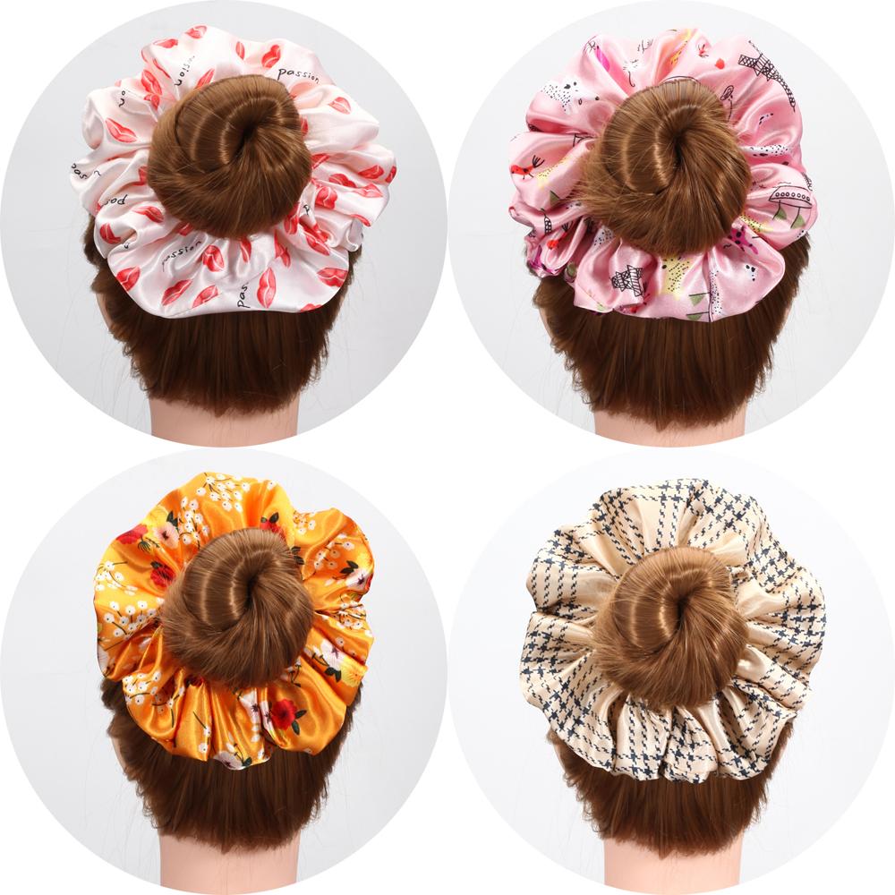 59 Colors XXL Plus Size Hair Ties Oversized Hair Scrunchies Extra Large Malaysia Muslim Hair Tie Chiffon Silk Satin Scrunchy