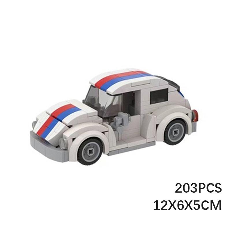 Building Block Compatible 40478 Volkswagen Beetle Herbie Model Creative Puzzle Assembly Building Block