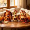 Thanksgiving Tiered Tray Decorations 3PCS Rustic Autumn Harvest Wooden Ornaments, Animal Designs Retro Table Decor Distressed Farmhouse Crafts,