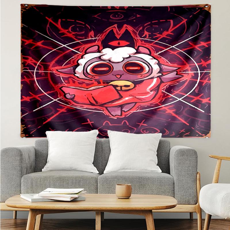 Cult Lamb Game Fantasy Quick-Dry Tapestry Hanging for Bedroom,Livingroom, Playroom,Decor Art Room Wall Tapestry Holiday and Birthday Gifts