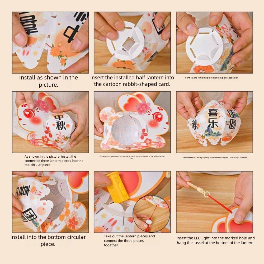 PVC Children DIY Lantern Material Kit Rabbit Ancient Style Handheld Lantern  Children