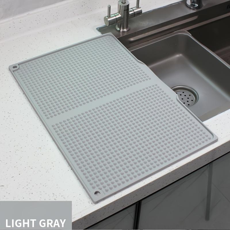 [Covoraș din silicon rezistent la căldură] Rezistent la căldură și antiderapant Extra mare din silicon pentru protecție împotriva stropilor în bucătărie și covoraș de uscare | Până la 446°F/230°C, cu găuri de drenaj