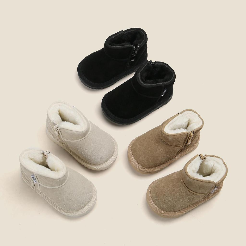 Winter Step-Ahead Velvet-Lined Baby & Toddler Snow Boots - Solid Color, Short Style for Boys & Girls