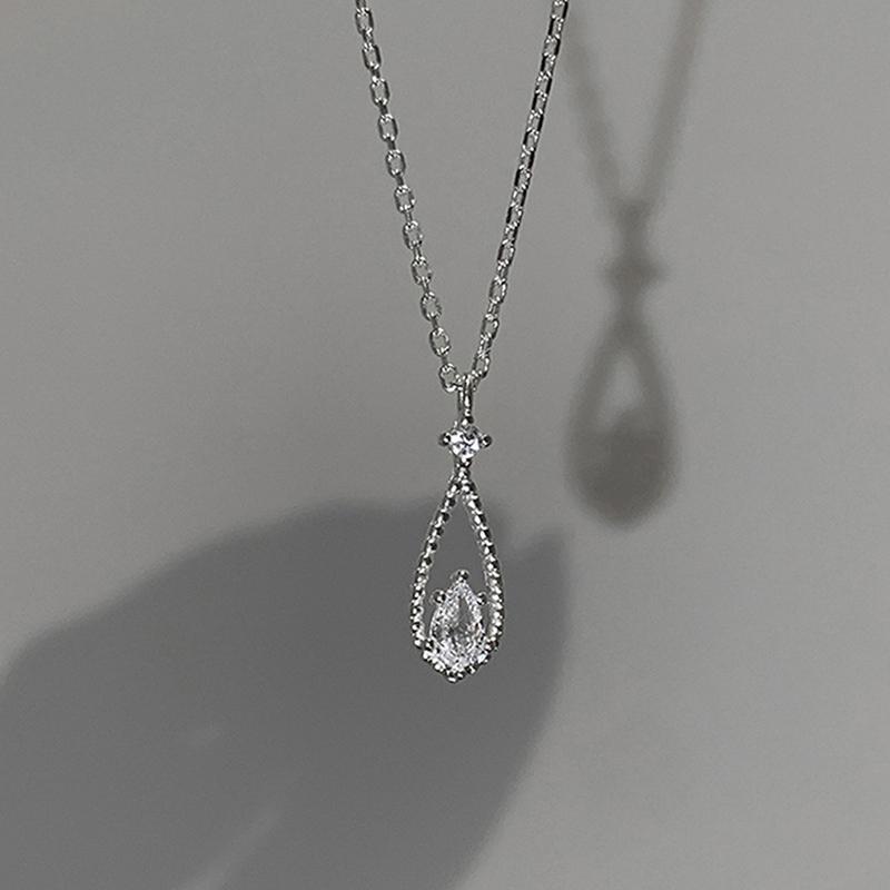 Simple Alloy Water Droplets Pendant Necklace For Woman Jewelry Gifts