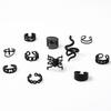 Gun Black Snake-shaped Spider Joint Ring Exaggerated Punk Style 11-piece Set