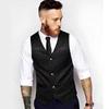 Spring Men's Elegant Embossed Pattern Formal Waistcoat with Gold Buttons