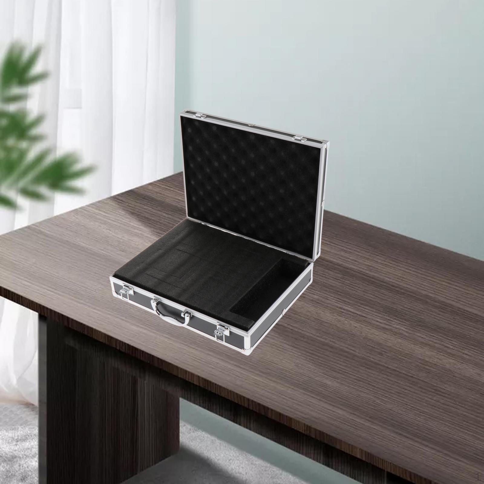 

Чехол для переноски микрофона Жесткий пульт управления сценический ящик для инструментов Пенопластовый чехол для переноски пения 36.5x28.5x9cm argent