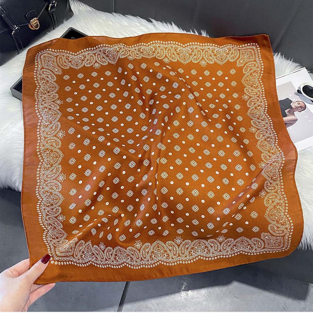 Luxury Square Silk Scarf For Women Hijab Hair Bands Neckerchief Paisley Satin Shawl Ribbon Headband Fashion Wraps Bandana
