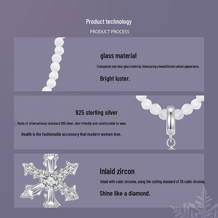 Yinziyun Original Design S925 Sterling Silver Ice Flower Winter Necklace for Women