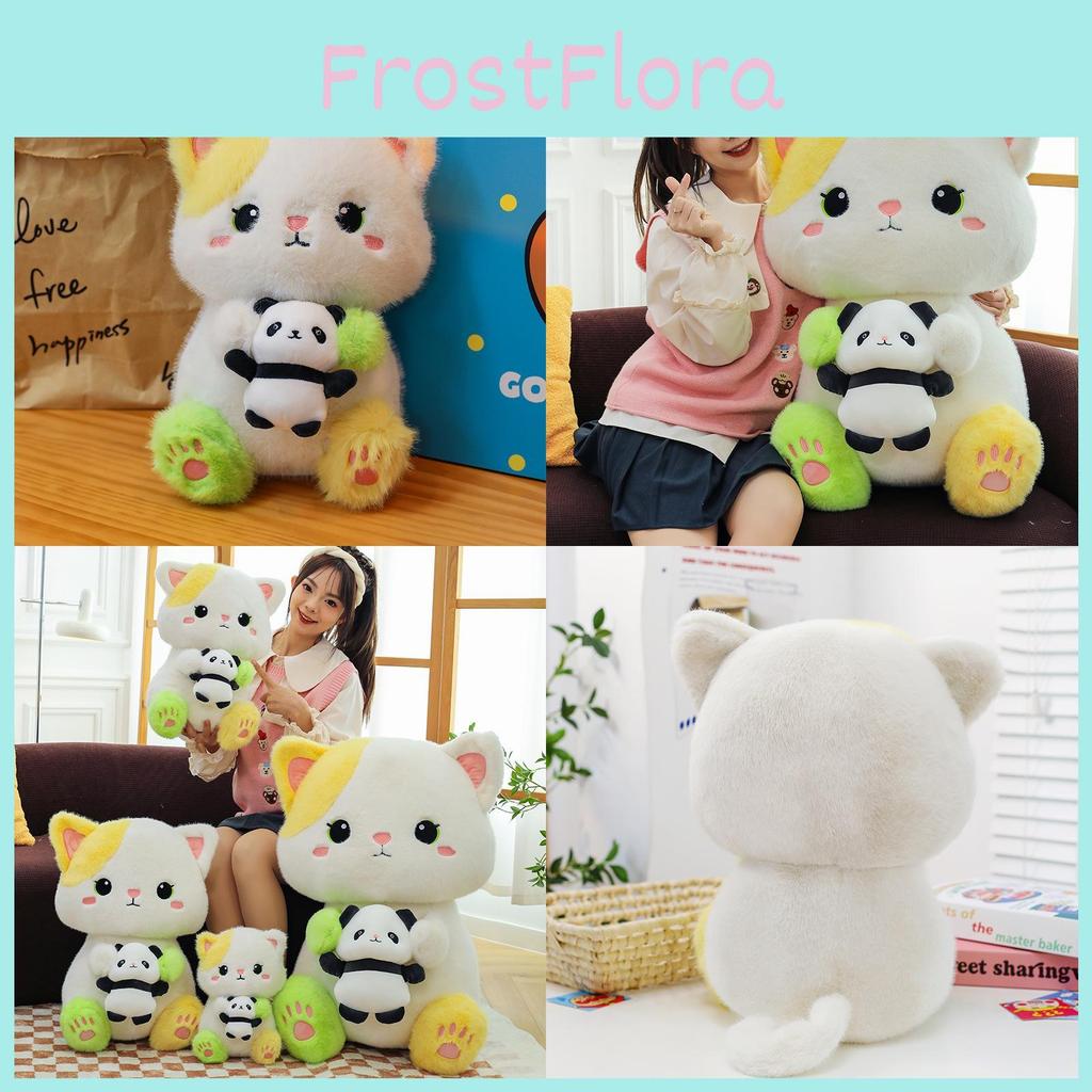 Cat And Panda Plush Toy Cute Cartoon Girl Child Bedroom Decoration Doll Scene