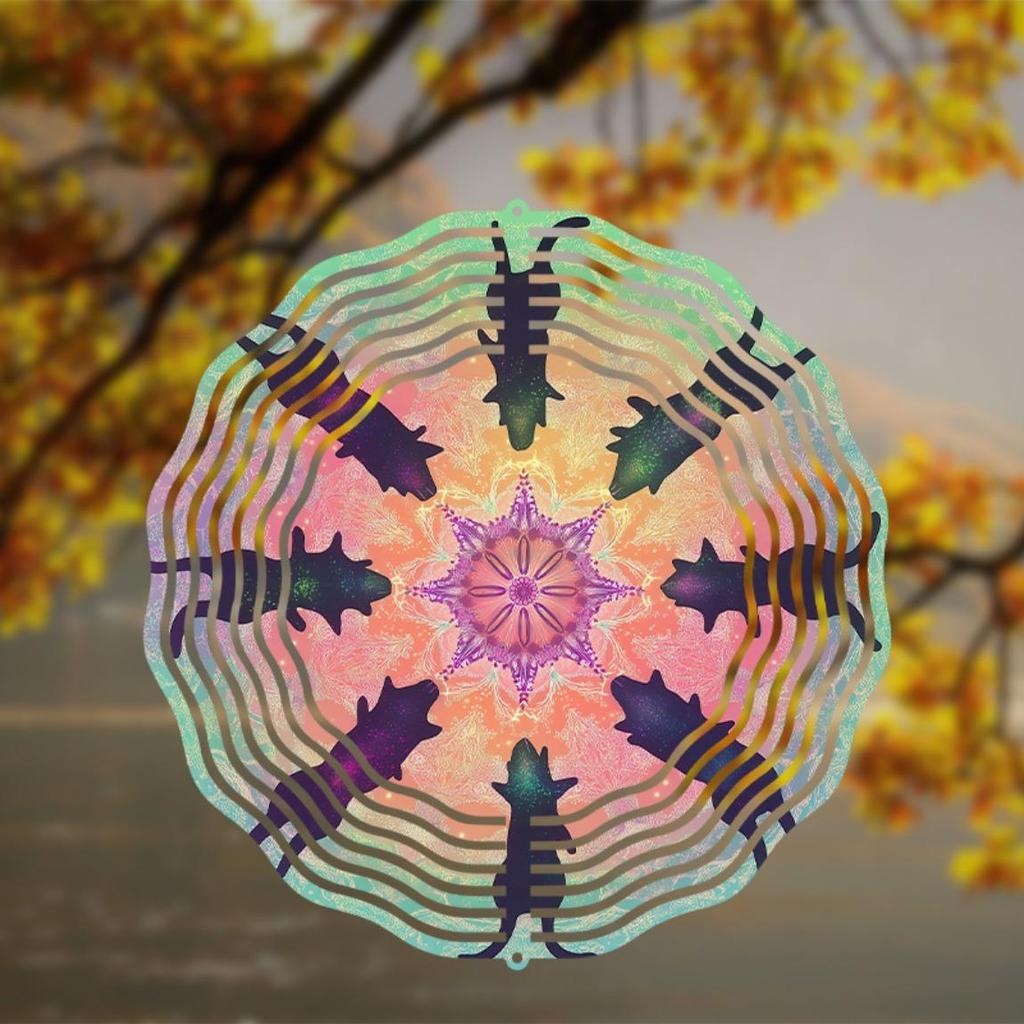 10 Inch Rotating Metal Wind Chime with 360 Degree Hook Vibrant Starburst Design for Outdoor Garden Balcony Lawn Decor All Seaso