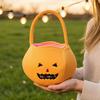 Halloween Party Favor Bags Pumpkin Candy for Kids, Reusable Trick or Treat Totes Bucket, Cute Handbag with Handle Favors Kindergarten Supplies