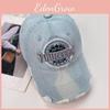 Retro Letters Embroidered Cotton Baseball Cap With Curved Peak For Use Daily