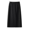 Women's 2024 Khaki Wool Midi Skirt: New Autumn/Winter Straight-Cut, Mid-Length Slit, Bodycon Design.