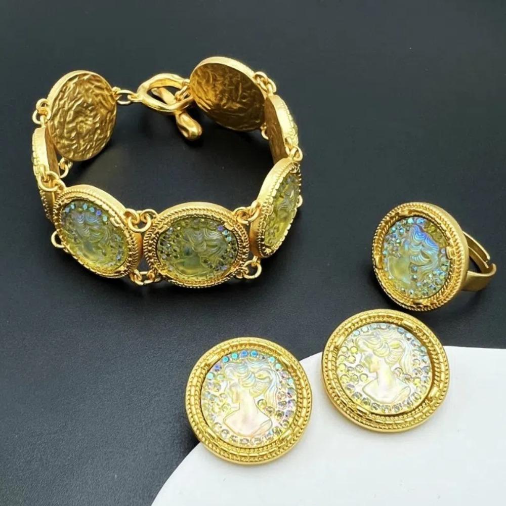 Eastern Style Turkish Chain Bracelet Elegant Retro Earrings Fashion Vintage Bangles  Bridal Gifts