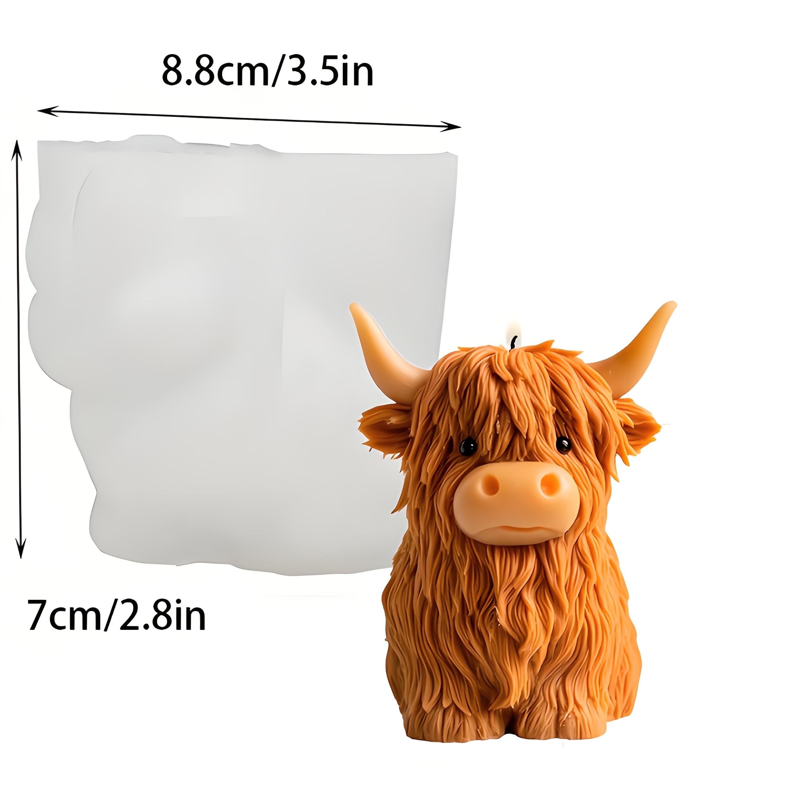 

2025 New alpine cow silicone mold, suitable for resin casting, jewelry making and diy handicrafts, highland cow design