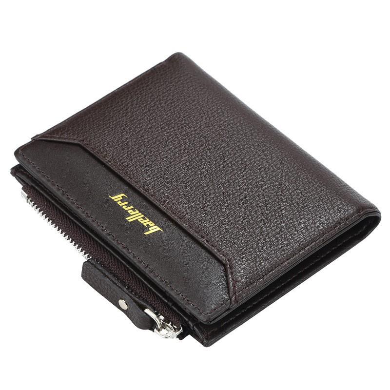 Short Men's Wallet Korean Version Multi Card Driver's License Zipper Buckle Leather Ticket Holder