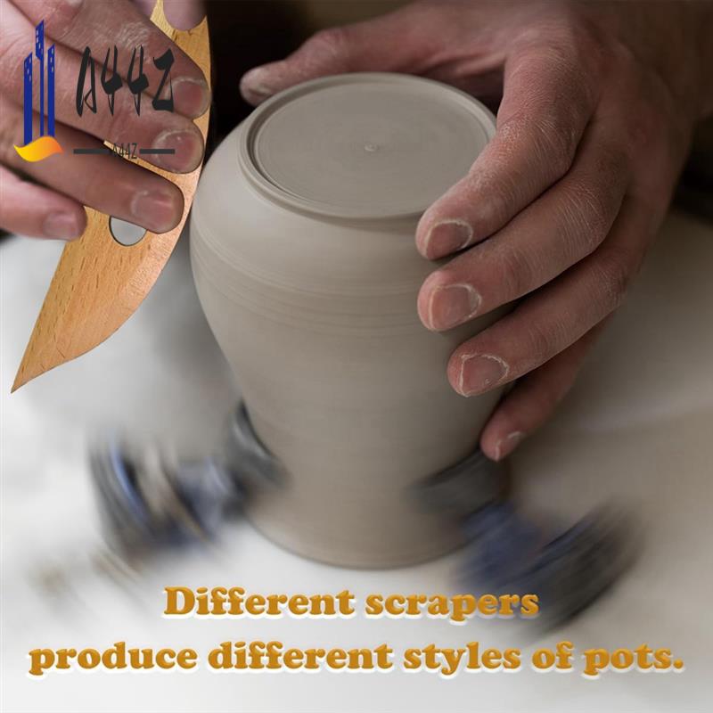 A44Z-7 Pcs Pottery Tool Kit, Wooden Pottery Trimming Tools Pottery Trimming Tools, Multishape Pottery Profile Rib Bundle Foot