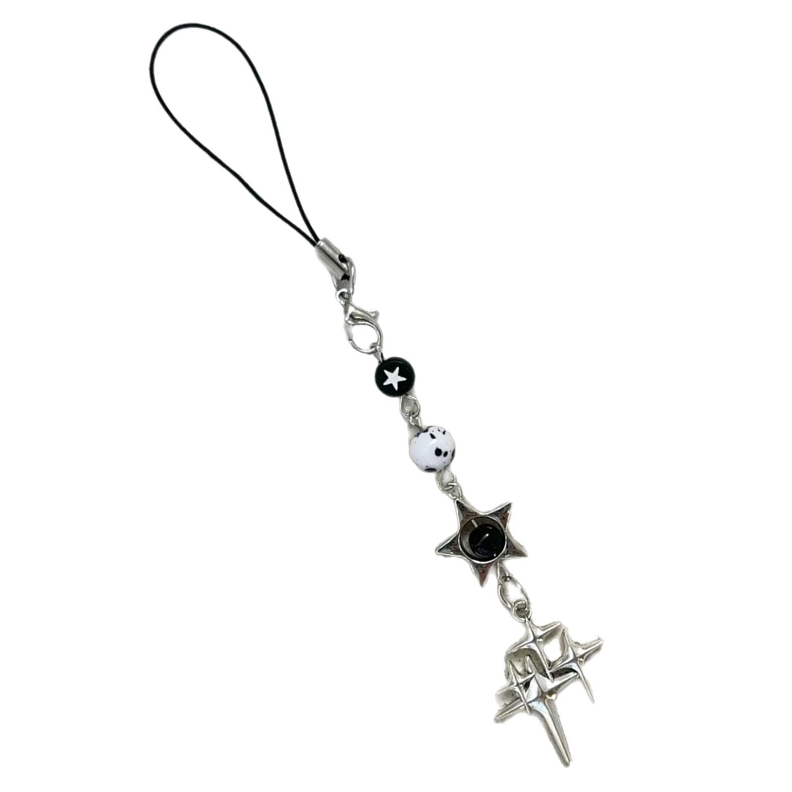 

Stylish Beaded Star Phone Chain Multifuntional Beads Accessory Keyring Decors Phone Strap for Fashion Enthusiasts