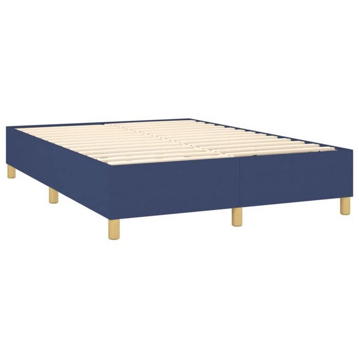 Maison Exclusive - Sommier à lattes de lit avec matelas Bleu 140x200 cm Tissu