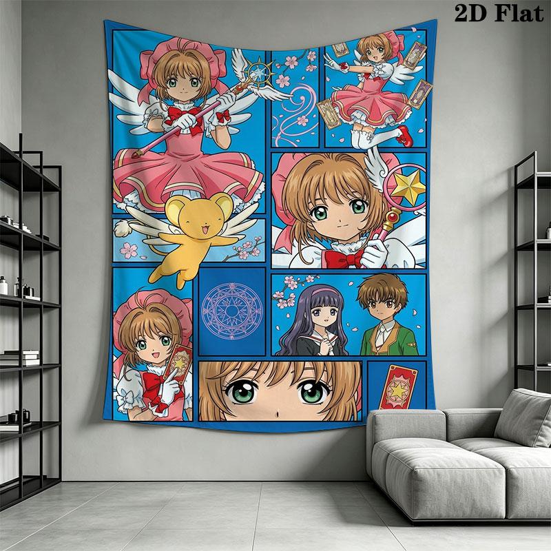 Cardcaptor Sakura poster Wall Hanging Printed Fabric Blanket Decorative Tapestries for Bedroom Living Room Home Decor