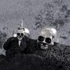 Punk Exaggerated Sliver Color Stereo Skull Open Ring for Men Women Hip-hop Gothic Halloween Party Finger Jewelry Accessory Gift