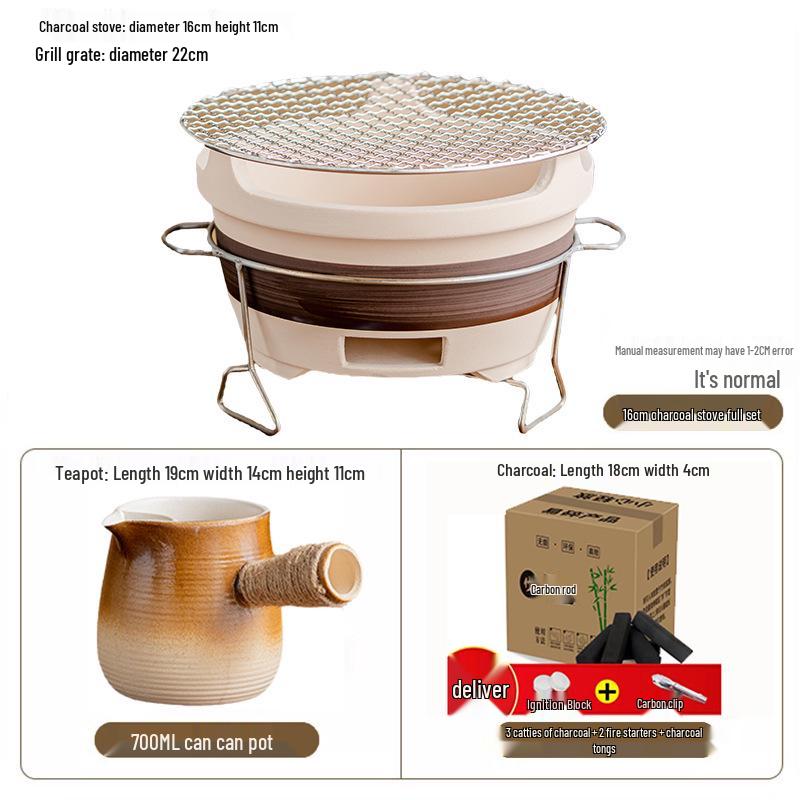 High-Temperature Resistant Ceramic Stove and Teapot Set for Outdoor Tea Brewing and Roasting