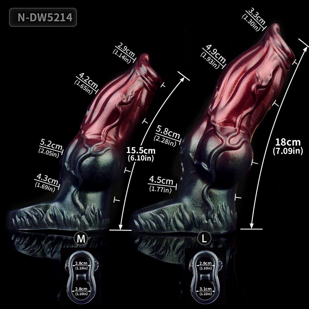 N-5214 Men's Thickened Silicone Wolf Tooth Sleeve - Enlarged Erotic Knot Design.