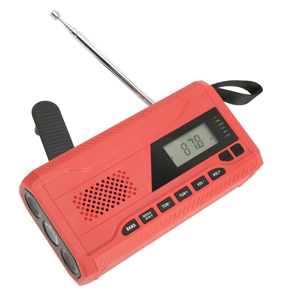 Handkurbel Notfallradio Multifunktionales FM AM WB Tragbares Solarradio für Haushaltsnotfall Ou