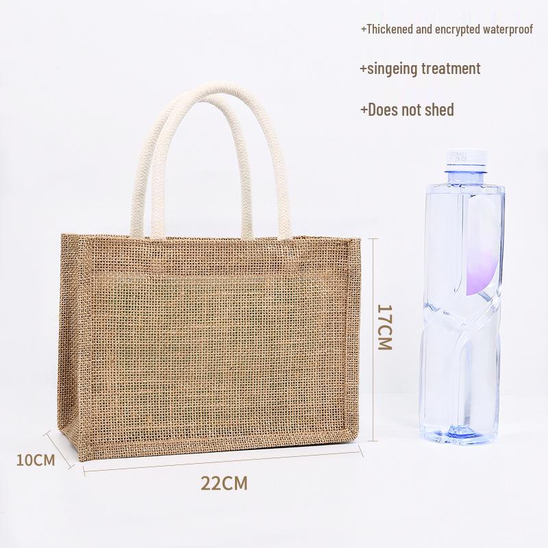 Custom DIY Hand-Painted Jute Burlap Tote Bag by MUJI