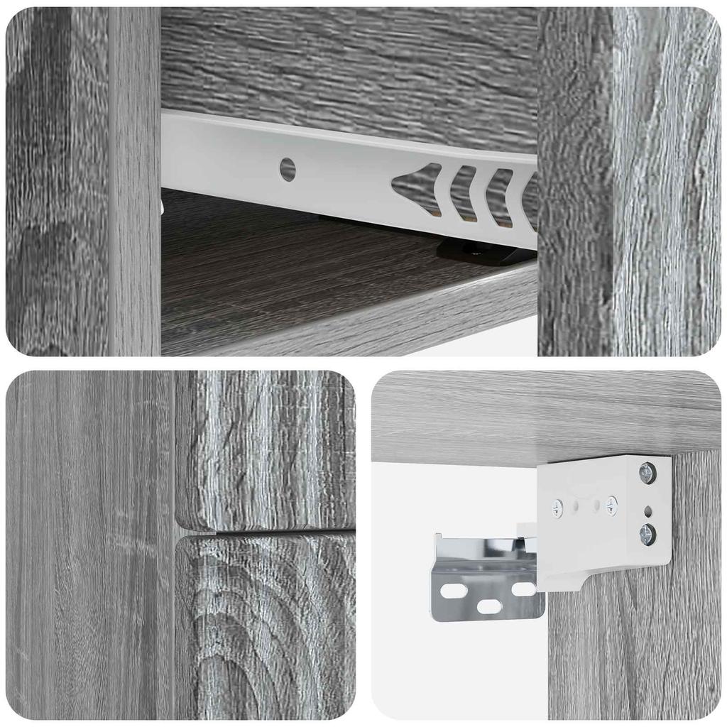 Wall Mounted Nightstand 2 pcs Grey Sonoma 33 x 34.5 x 40 cm