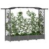 Raised Garden Bed with Trellis and Hanging Roof Light Grey 207 X 40 X 126 Cm PP