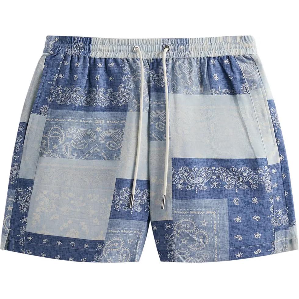 

Kith Washed Paisley Active Short Light Indigo Men Bottoms Blue KHM060536-415 XS