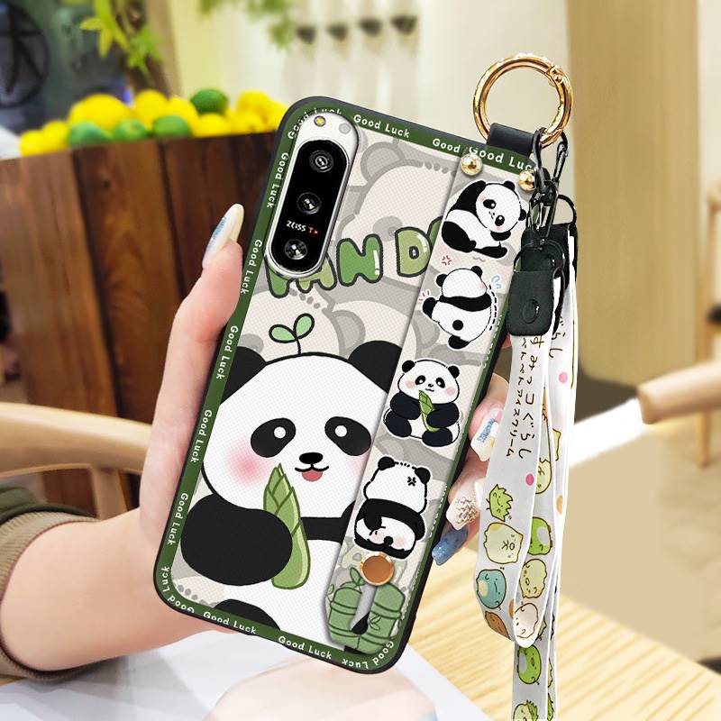Panda Phone Holder Phone Case For Sony Xperia5 IV Durable Anti-knock Wristband Wrist Strap Waterproof Cute Soft case