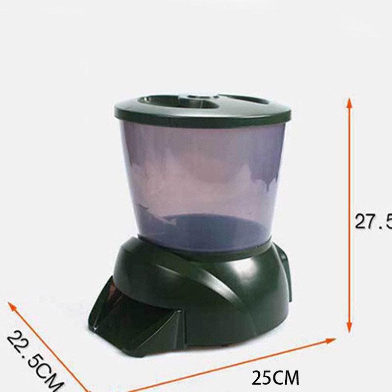 

Automatic Fish Feeder Large Capacity Battery Powered LCD Timer Pond Aquarium Outdoor Feeding Schedule Dry Food Pet Supplies зелений
