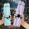 1PC Airplane Top View Silhouette Print 750ml Color Plastic Sports Water Bottle Leakproof Flip Straw Lid Suitable for Sports Office Home Use