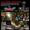 3-Lens Dash Cam, 3-Channel Recording, WiFi, HD, Phone Sync