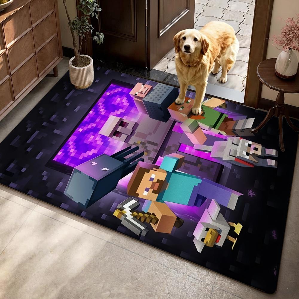 Minecraft Blood Moon Adventure Rectangular Rug Nonslip Thick Carpet For Living Room Bedroom Office Home Decor Memorial Gift