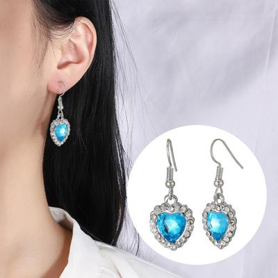 Kolczyki z kryształkami w stylu vintage Eleganckie kolczyki z kryształkami w kształcie serca, lśniące diamentowe kolczyki na imprezę i bal