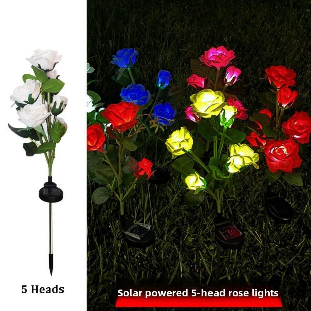 3/5 Heads LED Simulated Solar Lights Waterproof 5 Colors Outdoor Decorative Solar Light Garden Solar Lights